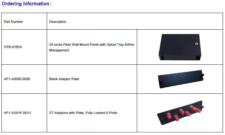 24 Fibers Distribution ODF Wall Mount Patch Panel (WPP-NW)