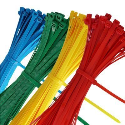Coloured Cable Ties, Multi-Color Nylon Zip Ties, 300 mm X 3.6 mm, 4 Colors Total 200 Pieces, 50 Pieces Each for Yellow, Blue, Red, Green