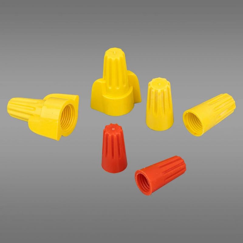 PVC Insulated Electrical Double Wing Spiral End Connector with Screw P71 Yellow