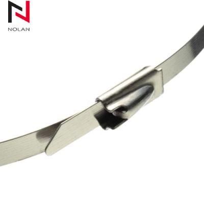 304 Stainless Steel Cable Ties 100PCS Wrap Coated Self Locking Metal Zip Ties