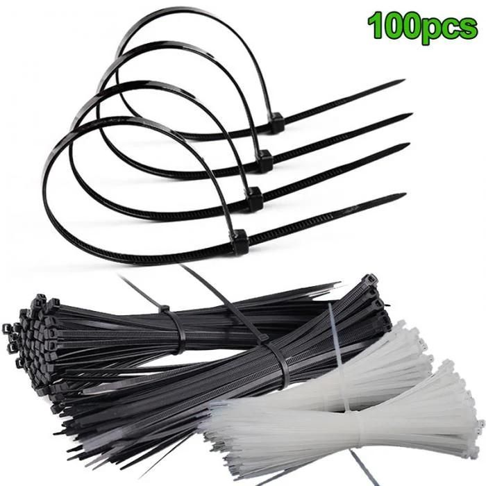 100 PCS Zip Fasten Wire Wrap ABS Plastic Cable Ties