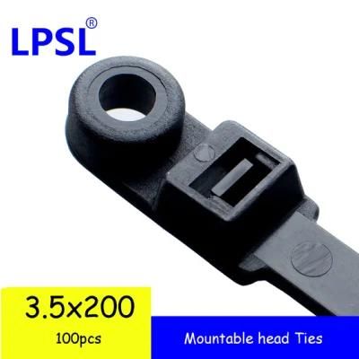 Nylon PA66 Plastic Cable Ties with Fixing Eye