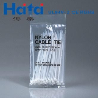 Haitai White Self Locking Plastic Clamp Wire Zip Cable Tie