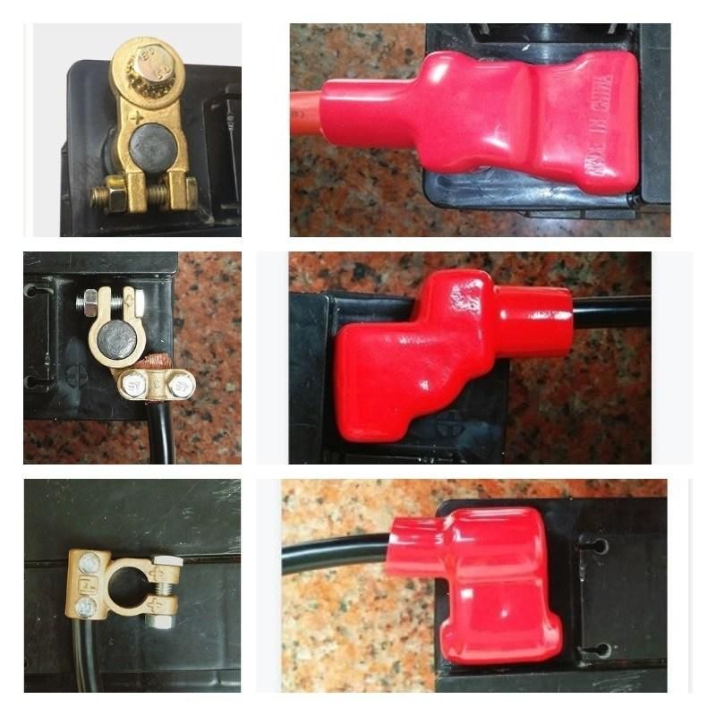 Red Black Angled Battery Terminal Insulated Boot Cover