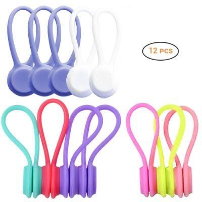 12 PCS Headphone Cord Clip Hub Winder Wrap Organizer Cable Ties Holder