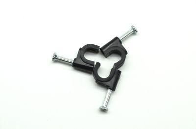 Hot Sale Round White/Black Cable Clips with Steel Nails 6mm, 8mm, 10mm, 12mm, 14mm