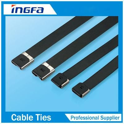 Epoxy Coated Stainless Steel Panduit Cable Ties with Strong Buckles