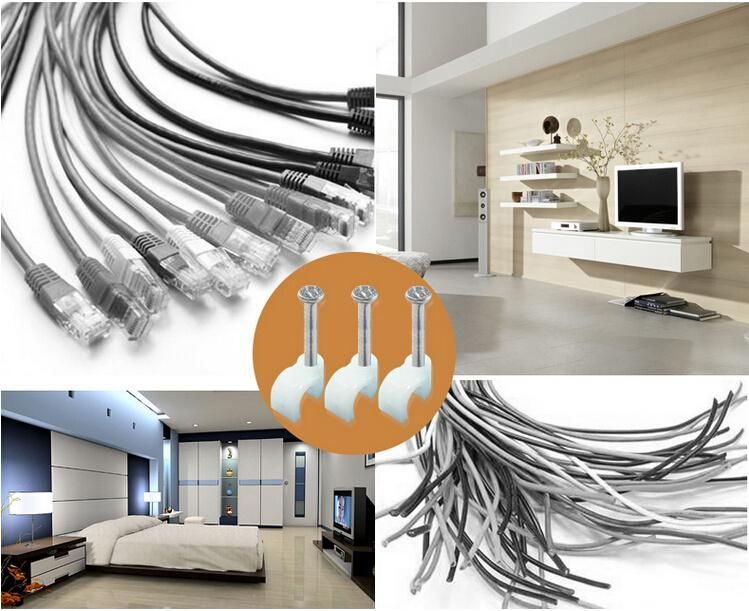 Haitai China Supplier Safety Use 8mm Plastic Nail Metal Hook Cable Clips