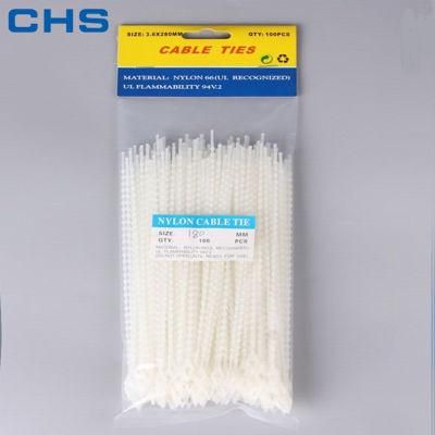 White Nylon Cable Tie 100 Pieces Per Bag with Head Card
