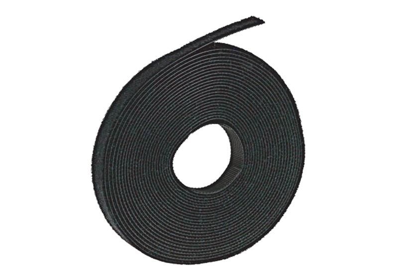 Black Reusable Hook and Loop Cable Tie Wrap Roll