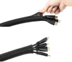 Self Closing, Self Wrap Split Pet PA Polyester Fibre Woven Knitted Sleeve Hoses Mechanical Protector Used in Automobile
