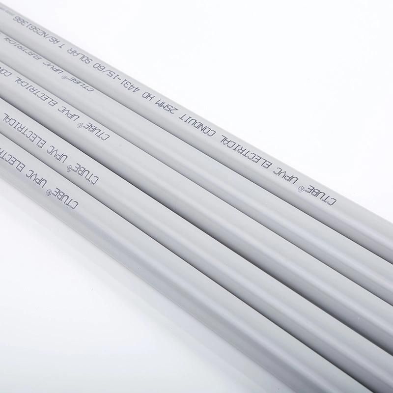Grey High Quality Electrical PVC Pipe Conduit Halogen Free