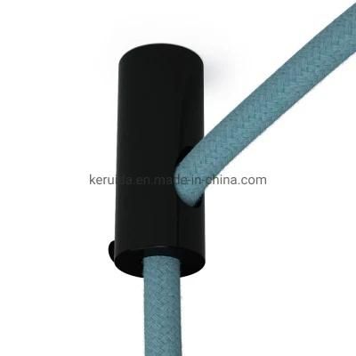 Black Wall Hook and Stop for Fabric Cable