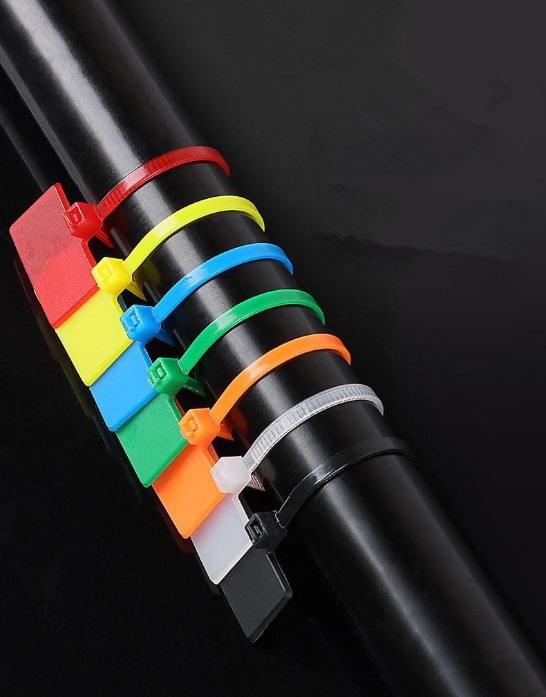 Wraps Nylon Write on Label Tag Security Plastic Seal Cable Tie with Label Strap Marker Nylon PA66