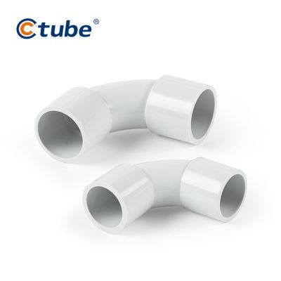 as PVC Plastic Conduit Pipe Fitting for Wire Distribution 20 mm 25 mm Solid Elbow