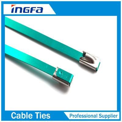 201 204 301 304 316 316L Wholesale Ss PVC Coated Ball Lock Cable Tie for Bundling Wires