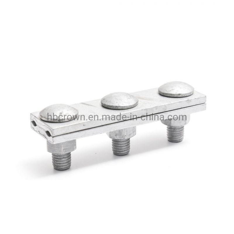 Galvanized Steel Line Cable Clamp Three Bolt Guy Clamp