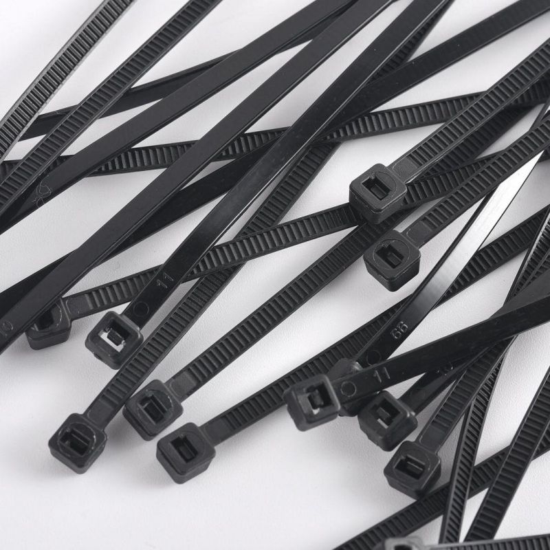 100PCS Cable Zip Ties Heavy Duty Premium Plastic Wire Ties with 50 Pounds Tensile Strength, Self-Locking Black Nylon Tie Wraps for Indoor and Outdoor