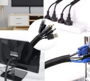 Self Closing, Overlapping Edge Pet or PA Filament Woven Ribbon Hose Protector for Automobile