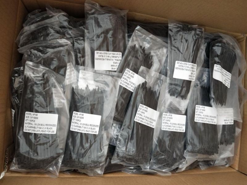 Self-Locking Nylon Tie Black UV Nylon 66 Cable Tie Zip Tie