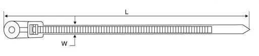 Nylon 66 4′′ 2.5X100mm 18lbs Fixed Cable Tie