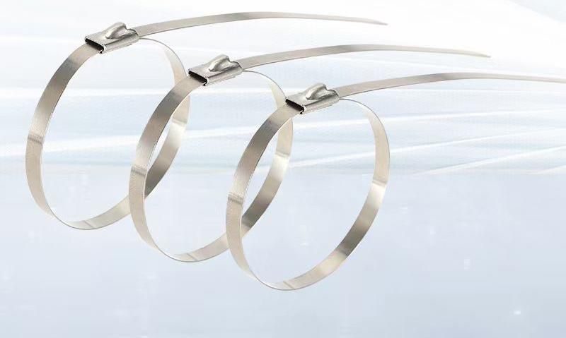 High Tensile Strength Stainless Steel Cable Tie Black Ball Lock Type SS304 SS316 Stainless Steel Cable Tie 4.6X300