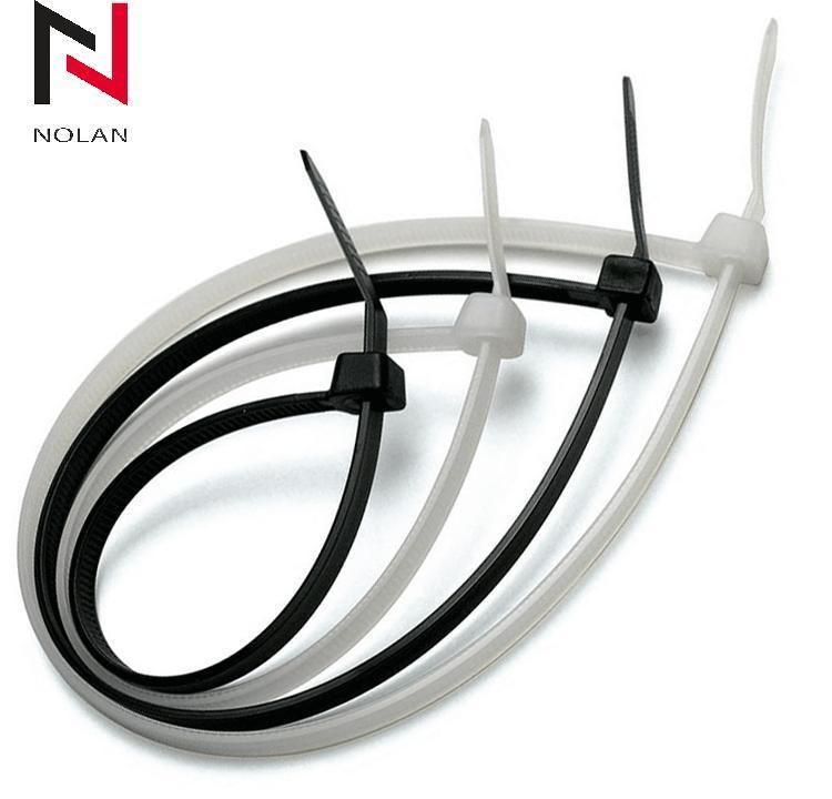 Nylon 66 Black Plastic Zip Cable Tie Nylon Clamp 4.8 mm Width Plastic Zip Cable Tie