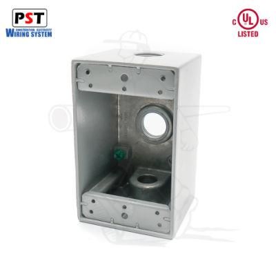 One Gang Rectangular Aluminum Weatherproof Gray Outlet Boxes