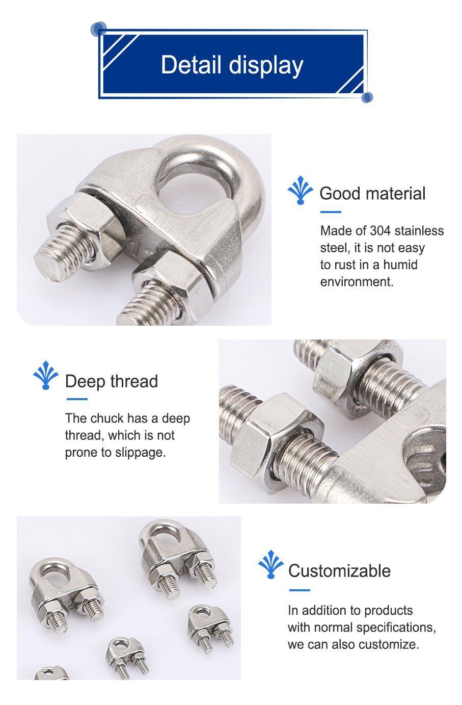 OEM Sheet Fabrication Zinc Plate Stamping Metal Wire Cable Clip