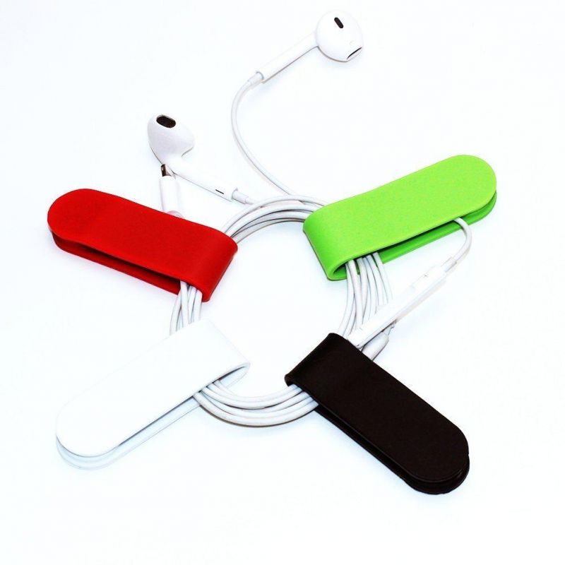 Data Cable Holder Silicone Gel Magnet Coil Earphone Clip