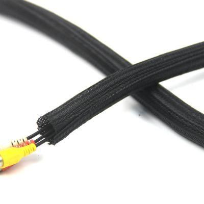 Black Polyester Self Pet Expandable Braided Cable Sleeving Cable Sleeve
