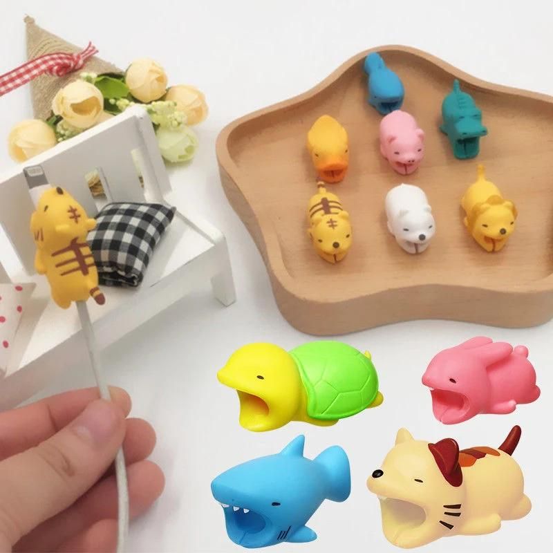 Cartoon Phone Charger Protector Soft Cord Cute Animal Cable Bite Accessories