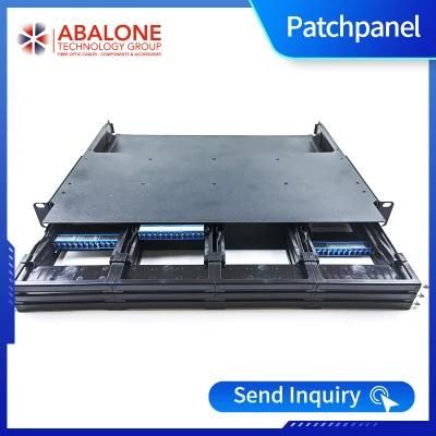 Abalone Good Quality Black Pull-Pull Type 144ports 19 Inches Optical Fiber Patch Panel