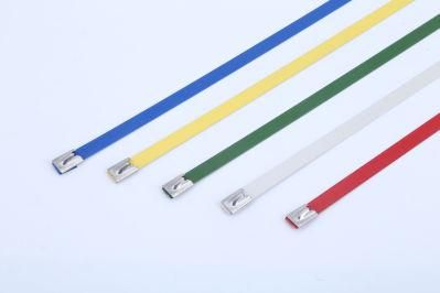201 304 316 Colour Epoxy Polyester Coated Ball Lock Stainless Steel Cable Tie