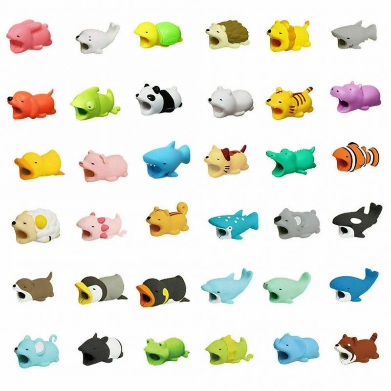 Cartoon Phone Charger Protector Soft Cord Cute Animal Cable Bite Accessories