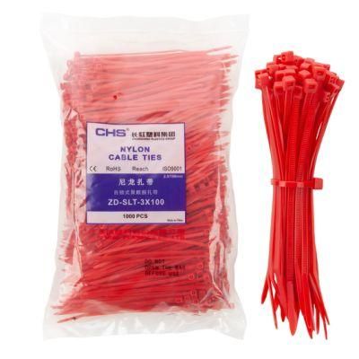 Red 4&quot; Cable Wire Zip Ties Chs Brand, Self-Locking Nylon Cable Ties
