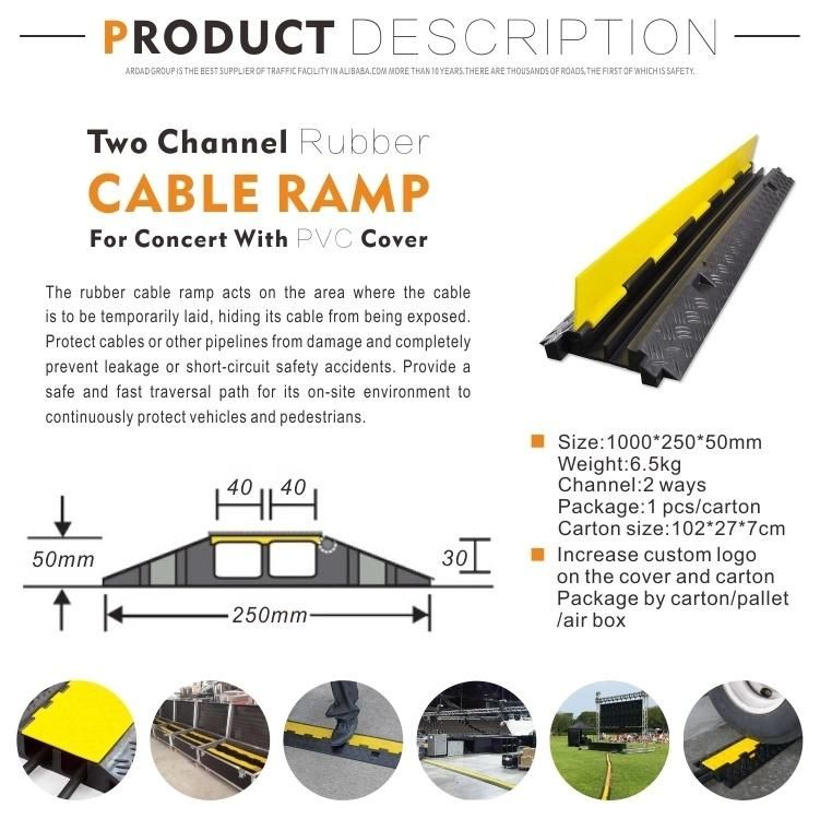 Two Channel Rubber Cable Protector Bridge with CE