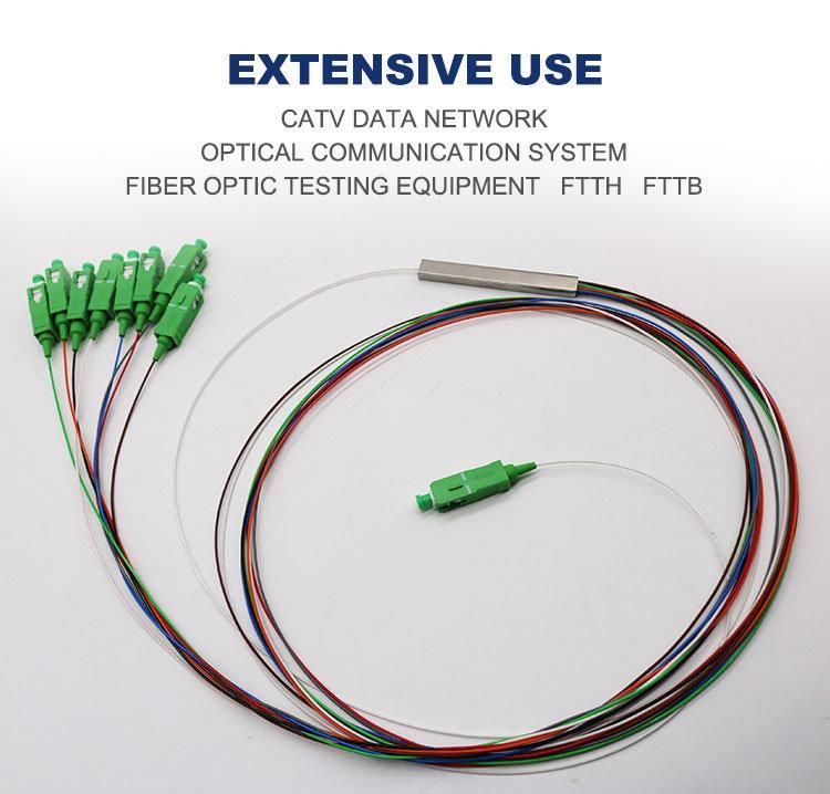 1X8 0.9mm Sc/APC Mini Blockless Optical Fiber PLC Splitter