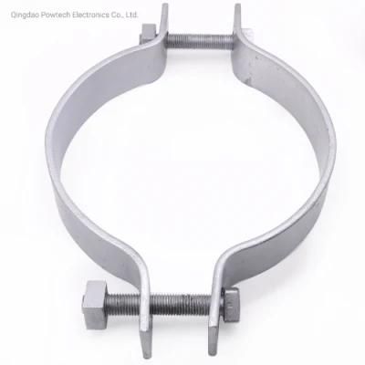 Hot DIP Galvanized Steel Electric Cable Transmission Line Fitting Hold Hoop Pole Clamp