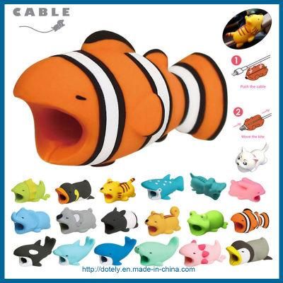 Cute Animal Phone Cord Protector Earphone Pendant USB Charger Cable Clips