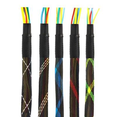 Multicolor Expanadble Colorful Braided Mesh Cable Sleeving for Cable Management Production