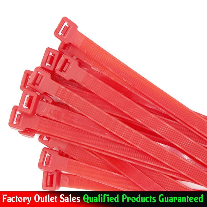 Red Color Self-Locking Nylon66 Cable Ties