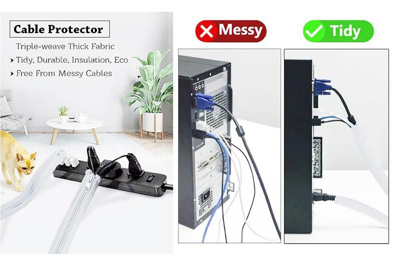 Reusable Zipper Cable Tidy Sleeving for Cable Management