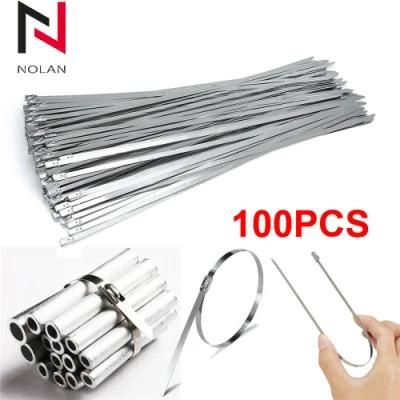 100 PCS SS304/SS316 Naked Metal Tie Stainless Steel Metal Cable Ties