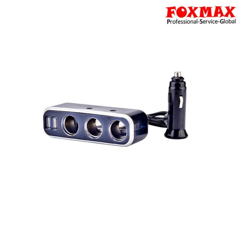 3 Socket Adapter Splitter USB Charger Car Cigarette Lighter (FM-CL02)