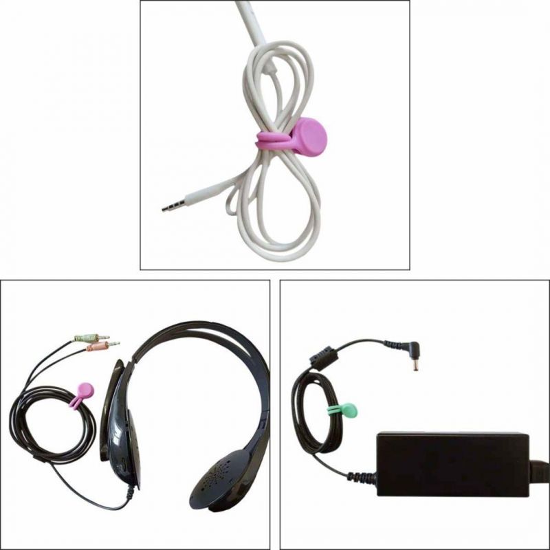 Magnetic Headphone Cord Winder Wrap Organizer Cable Ties Silicone Holder