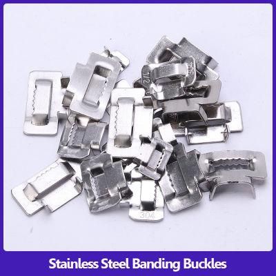 1/2 1/4 3/4 5/8 201 304 316 Stainless Steel Clasp Buckle Tooth Type for Banding Strapping Belt Buckles Metal Tight Clamp Cable Ties Buckle